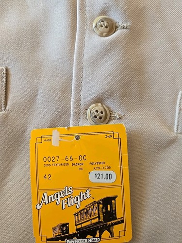 Vintage 70s Angels Flight Tobias Kotzin Tan 5-Button Vest 40/42 x 22 - Picture 6 of 12