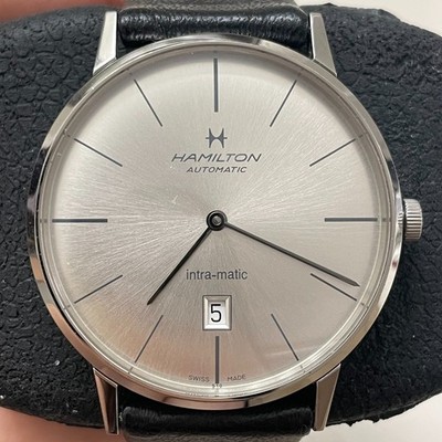 Authentic Hamilton Intramatic Date H387550 42mm Automatic Genuine Leather Band