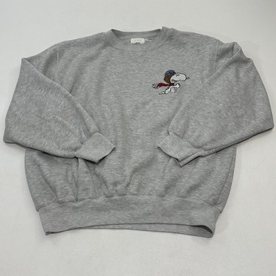 Blitzz Studios Men's Snoopy Crewneck Sweatshirt Light Gray RN 58832, Size XL