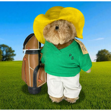 Vintage Eden Toys Co. Paddington Bear W/ Golf Bag Plush Stuffed Animal