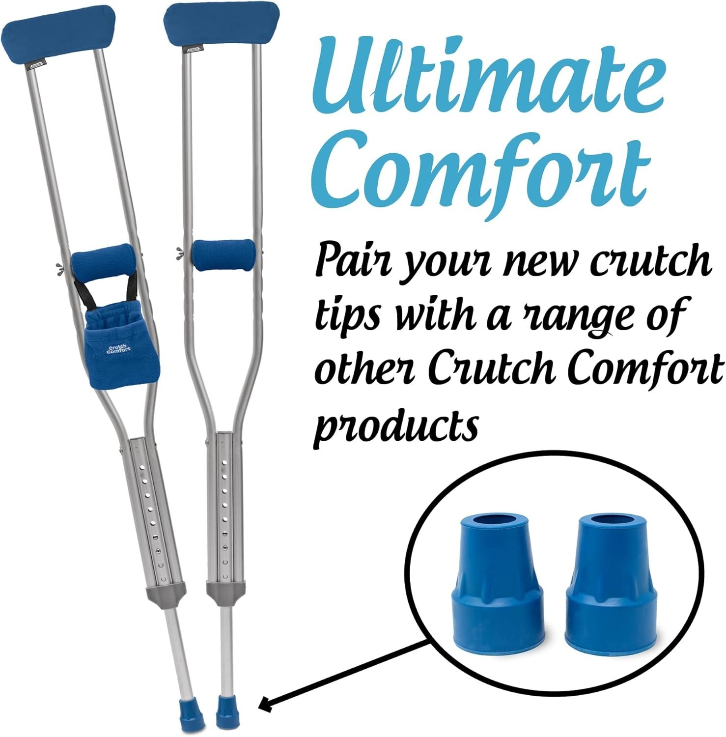 by Top Glides: Steel-Reinforced 7/8" Crutch Tips - 1 Pair