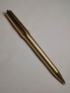S.T. Dupont - Luxury Ballpoint Pen- Gold Plated Striped - Black Clip