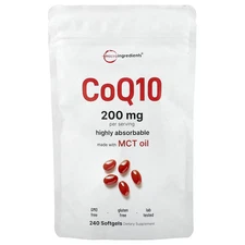 2 X Micro Ingredients, CoQ10, 240 Softgels (100 mg per Softgel)