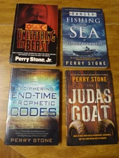 4-BOOKS SIGNED BY PERRY STONE-UNLEASHING BEAST,JUDAS GOAT,FISHING IN SEA,CODES