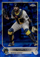 2022 Topps Chrome Sapphire Edition Omar Narvaez #139 Milwaukee Brewers 26H