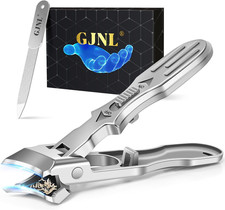 Ingrown Toenail Clippers - Wide Jaw Opening Anti-Splash Slanted Nail Clippers wi