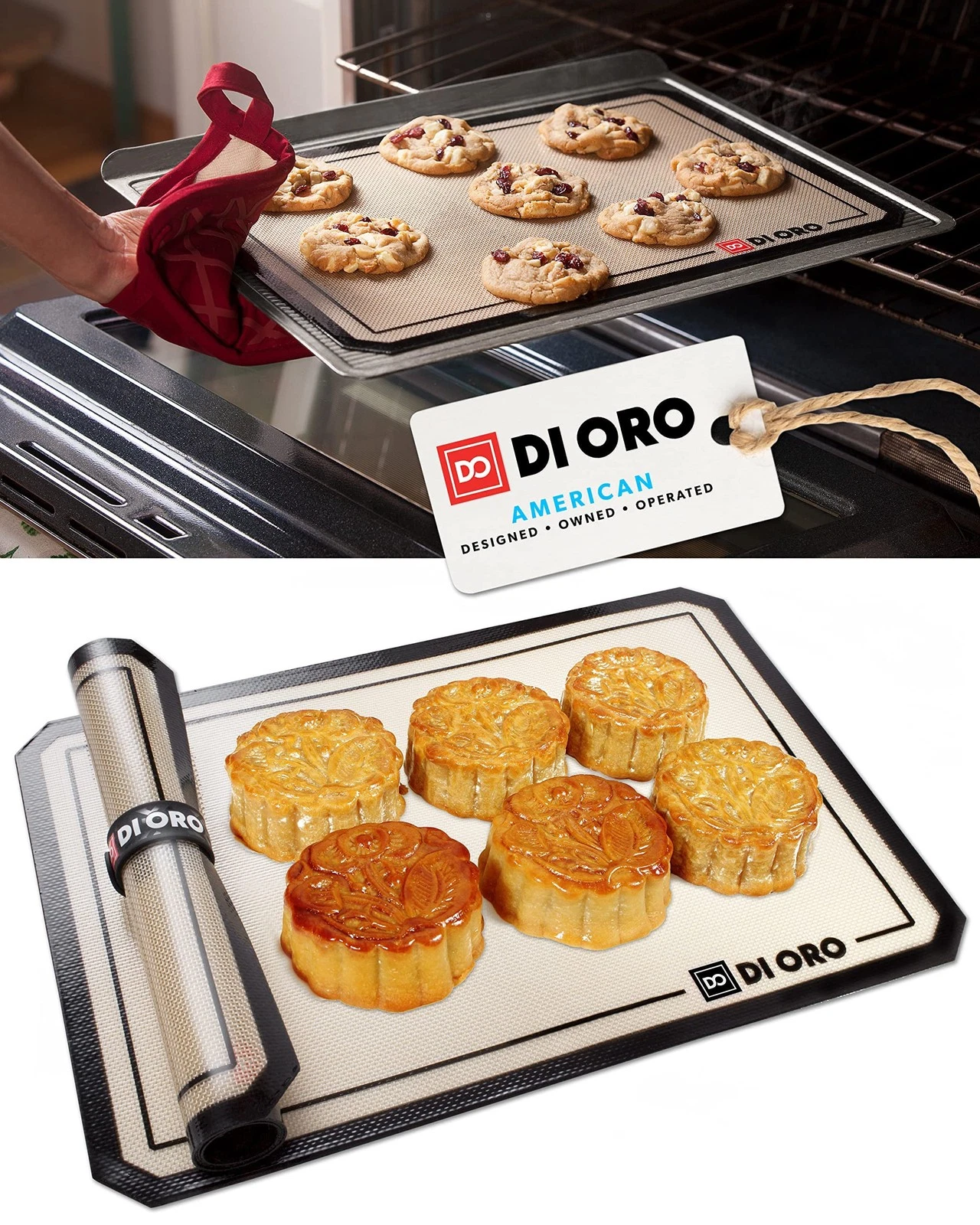 DI ORO Silicone Mats for Baking - Baking Mats Silicone for Baking Sheets - 48...