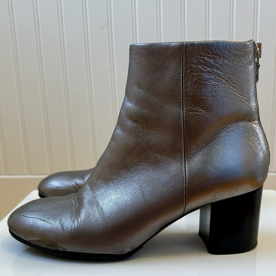 Rag & Bone Silver Back-zip Ankle Boots Size 7.5 - Image 4 of 4