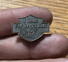 VTG I RODE FOR JERRY'S KIDS 1982 Motorcycle Hat Vest Jacket Pin Harley Davidson