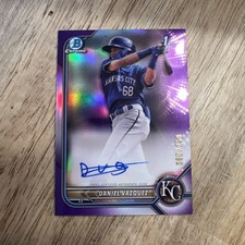 2022 Bowman 1st Chrome  Autograph Purple Refractor Daniel Vazquez /250 KC Royals