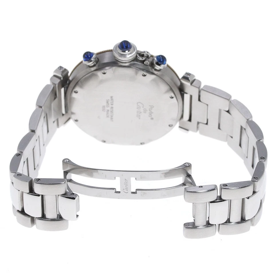 CARTIER Pasha W31011H3 Chronograph YG bezel beige Dial Quartz Men's Watch_847530 - Image 3 of 4