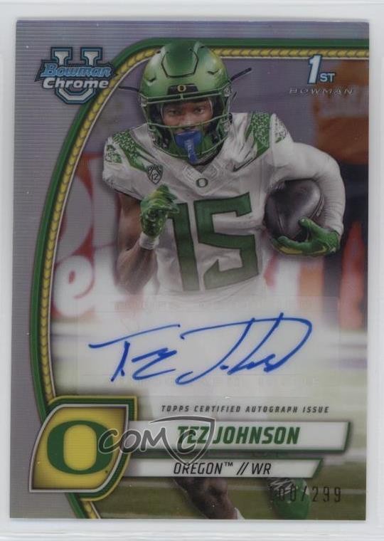 2024 Bowman U Chrome Prospect Refractor 100/299 Tez Johnson #PA-TJO Auto 0b7v