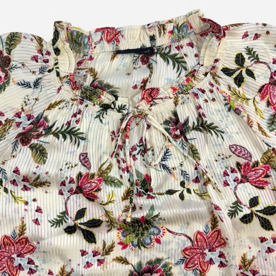 Blusa Floral Lane Bryant Manga Casquillo Columpio Puntera Frontal Talla 18/20 Talla Grande Top Foto 4 de 4