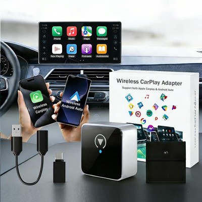 Wireless CarPlay Adapter for Apple iPhone & Android Auto, Wireless Adapter 20...