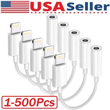 For iPhone Headphone Adapter Jack 8 Pin to 3.5mm Aux Cord Dongle Converter Lot