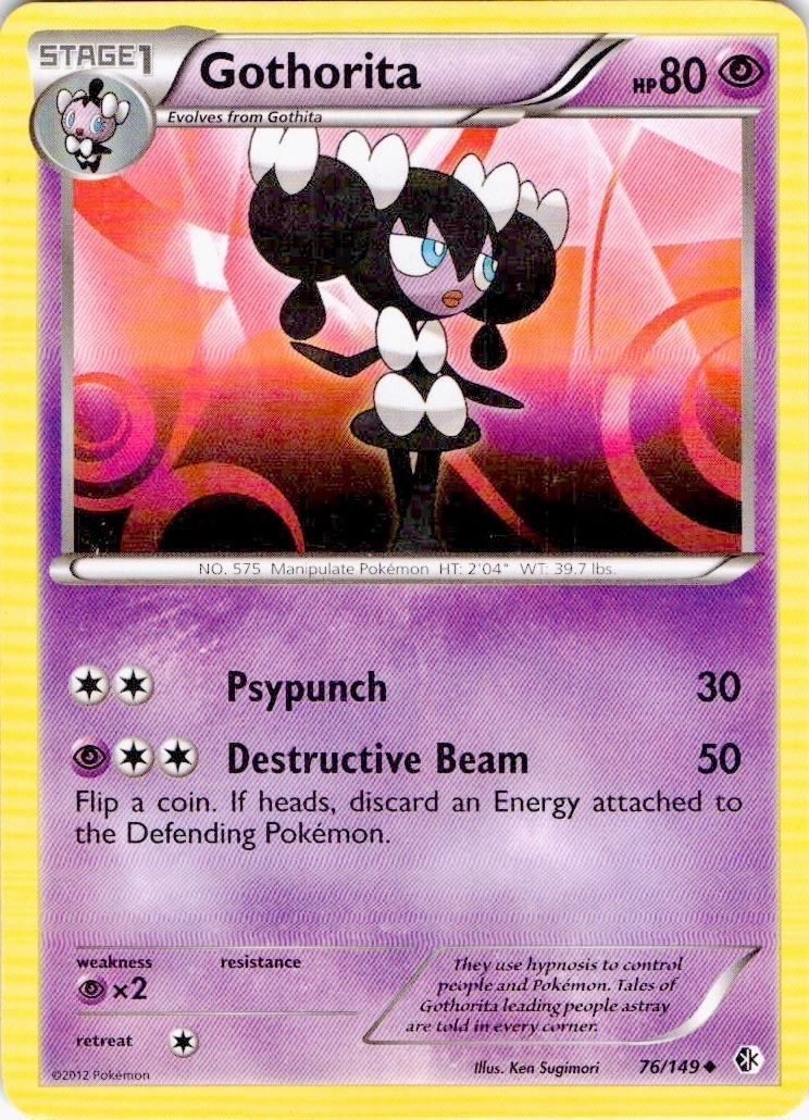 Gothorita 76/149 Uncommon Boundaries Crossed Pokemon Lightly Played