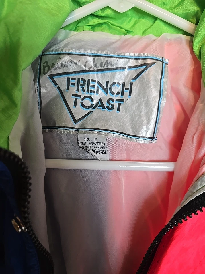 Chaqueta cortavientos vintage años 90 French Toast niños talla 6 colorida años 80/90 Foto 4 de 4