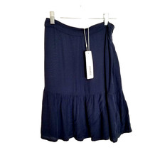 Esprit Skirt Women's 2 Flared Blue Ruffle Fit And Flare Side Zip Viscose New