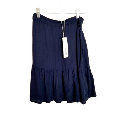 Esprit Skirt Women's 2 Flared Blue Ruffle Fit And Flare Side Zip Viscose New