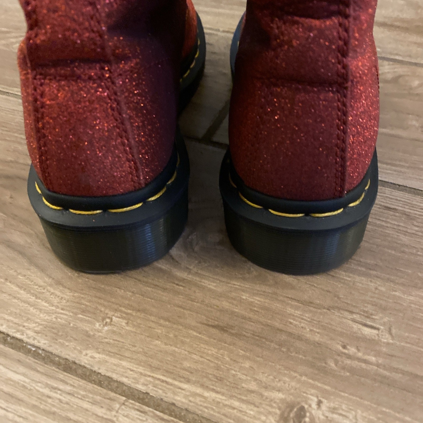 Doc Martens 1460 Pascal AirWave Red Glitter Boots Size 5 US L thumbnail 6