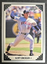 1991 Leaf Series 2 Scott Erickson Baseball Rookie Card RC #527 Twins Pitcher VG. rookie card picture