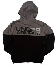 UNDER ARMOUR FLEECE JACKET M BOYS COAT COLDGEAR BLACK GRAY