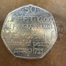 2005 50p Coin Johnson’s Dictionary Good Condition