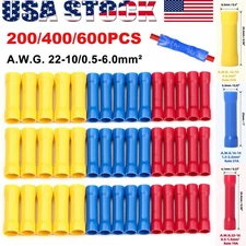 200PCS Insulated Straight Electrical Wire Connectors Butt Splice Crimp Terminals