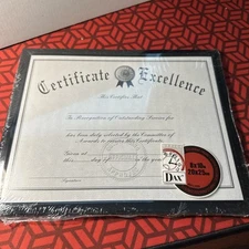 #SN-Dax Prestige Document Frames Brown  Black Certificate Of Excellence 8 x 10