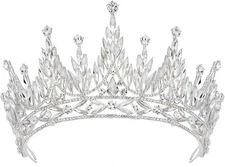 Sophisticated Clear Crystal Rhinestone Bridal Hair Tiara Crown Headband T553