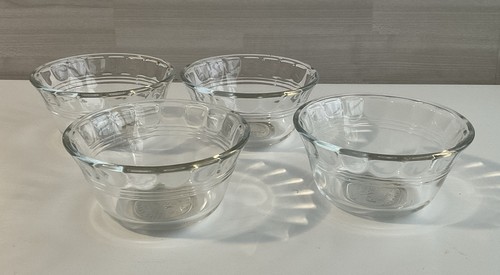 Pyrex 463 6oz 175ml Custard Cups Small Bowls Scalloped Edge 3 Lines ...