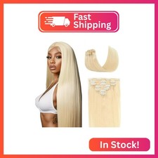 22 Inch 613 Clip in Hair Extensions Real Human Hair 120g/7Pcs,Full Shine Honey