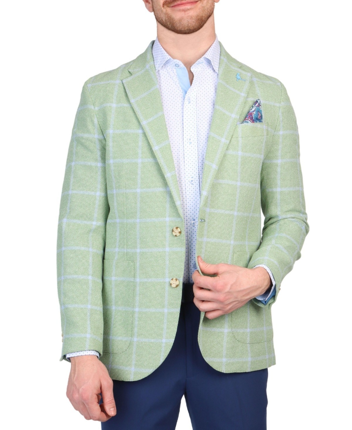Tailorbyrd Mens Yarn Dye Windowpane Sportcoat MSRP 325 21890₽