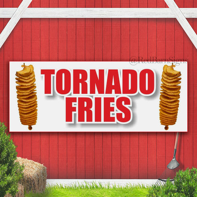 TORNADO FRIES potato chips fast food cheese Indoor Outdoor Banner Sign