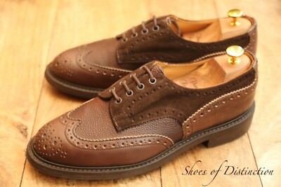 Tricker's Trickers Brown Leather Suede Derby Brogue Lace Up Shoes UK 9.5 US 10.5