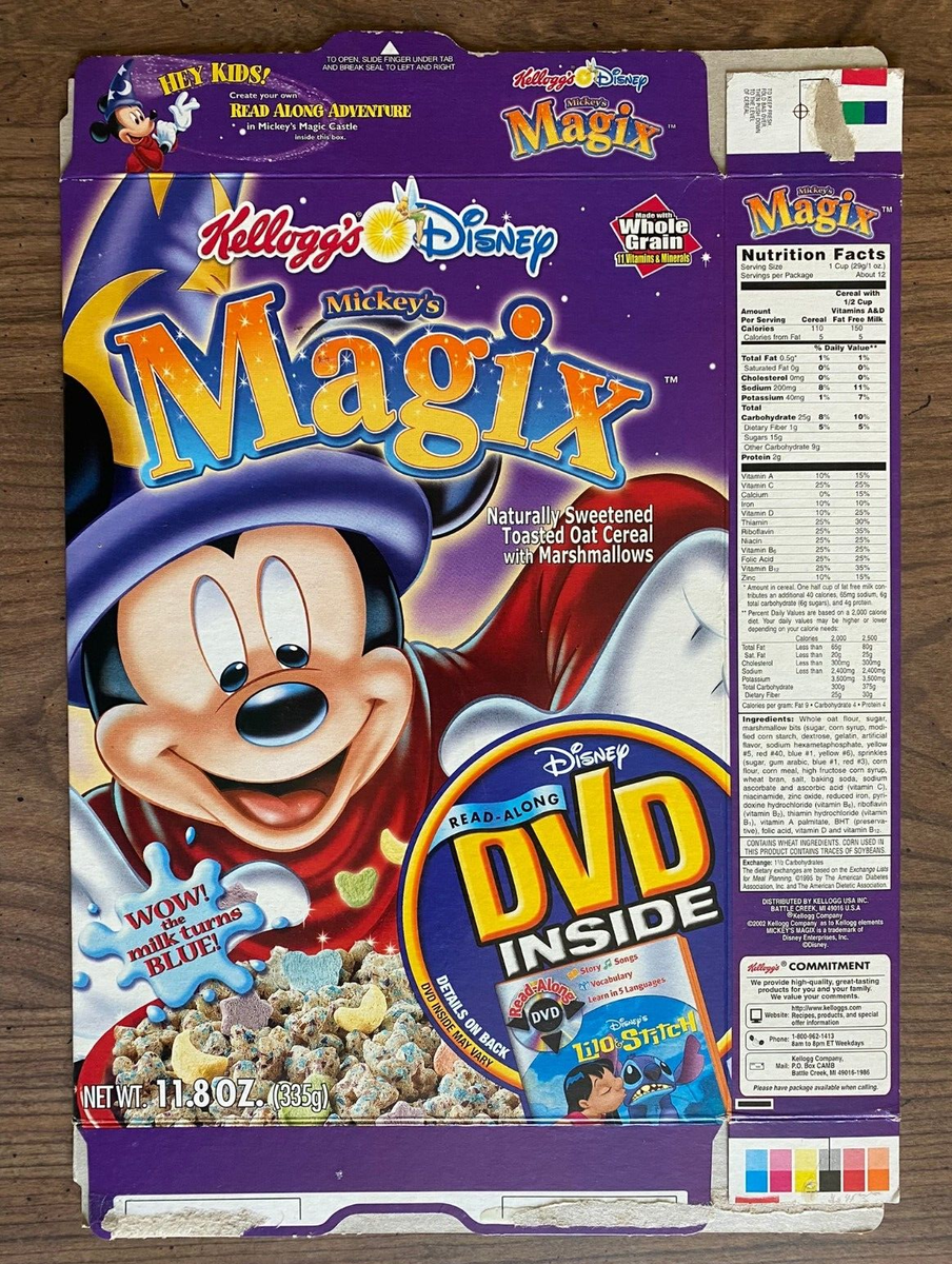 Kellogg's Disney Mickey's Magix Cereal Box - 2002 - LILO & STITCH