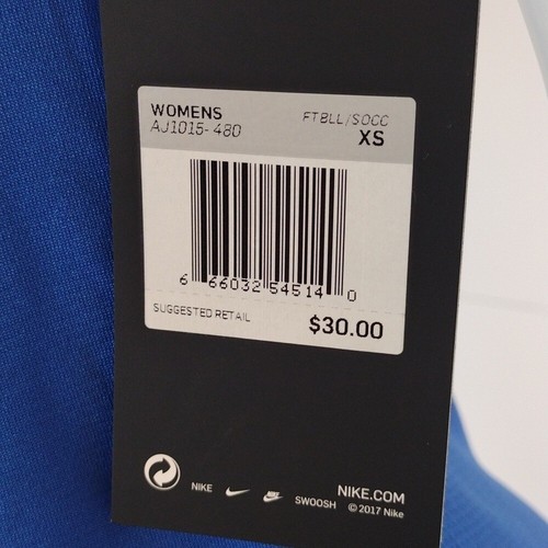 Nike Jersey Women's XS Blue White Dri-Fit Strike Football Soccer Short Sleeves - Picture 5 of 10