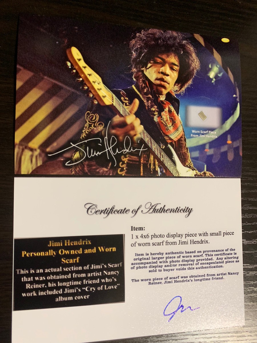 Jimi Hendrix Worn Scarf Piece Relic Legend Musician Music