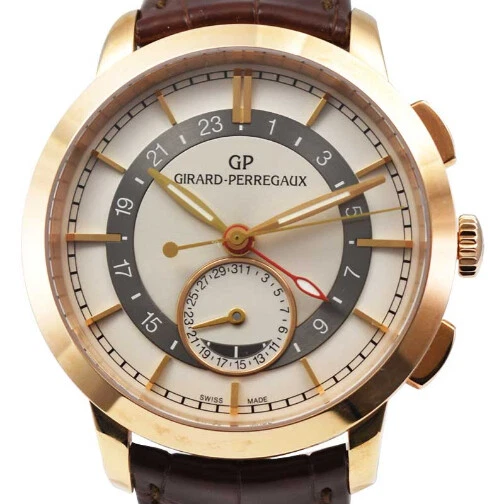 Girard Perregaux — GIRARD PERREGAUX  -  1966 Dual Time Mens 41mm Automatic in Rose Gold