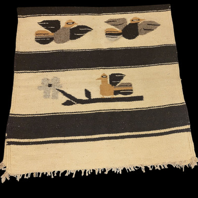 Zapotec Oaxaca Wall Hanging Rug Birds Wool Hand-Woven Native Mexican Boho