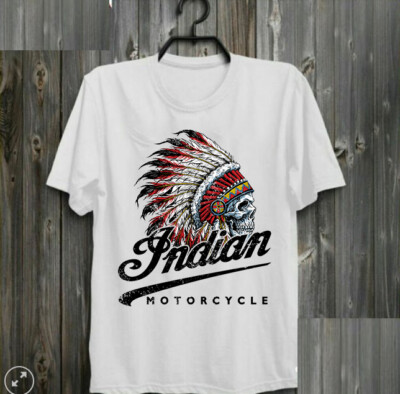 Biker Clothing Men's Black tattoo skull Indian Custom Motorcycle Race Motorcycle