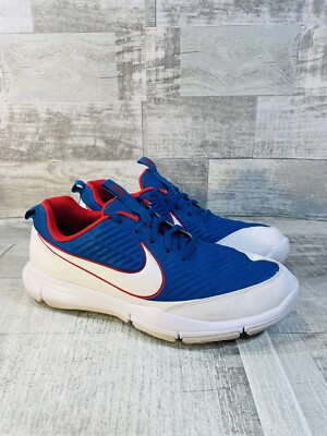Nike Golf Explorer Bright Red Blue White Golf Shoes 849957-401 Mens Size 
