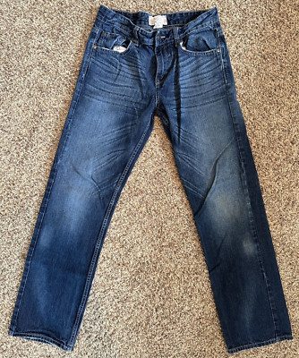 Epic Treads Boys Jeans Blue Size 16 Distressed Relaxed Denim Straight