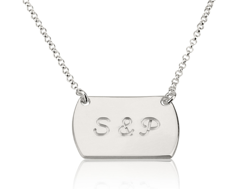 HORIZONTAL CUSTOM INITIAL DOG TAG 