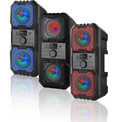 TOPTECH AUDIO Fully Powered 800 Watts Portable Multimedia 2 x 4” Speaker SPIKE4 - Black