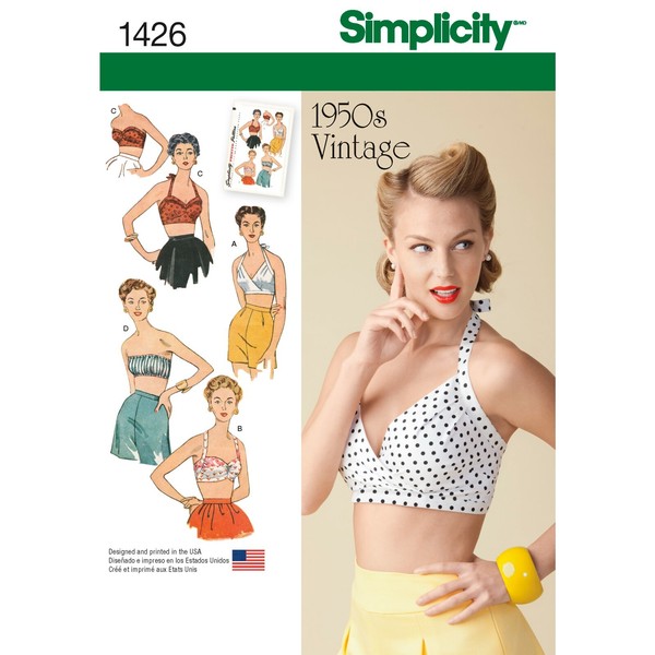 Simplicity 1426 Misses Bh Top 1950'S Vintage GrößEn 4-12 & 14-22 Skill Average-image