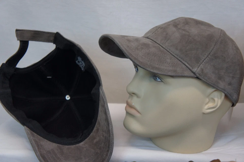 100% REAL GENUINE LAMBSKIN SUEDE LEATHER Baseball Cap Hat Sport Visor 36 COLORS - Image 3 of 4