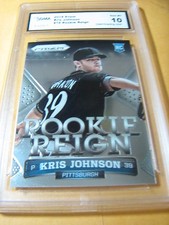 KRIS JOHNSON PIRATES 2014 PRIZM ROOKIE REIGN RC # 18 GRADED 10  L@@@K