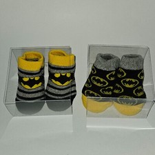 NWOT 2 Batman Baby Infant Socks Black Yellow Gray DC Superhero Gift Lot