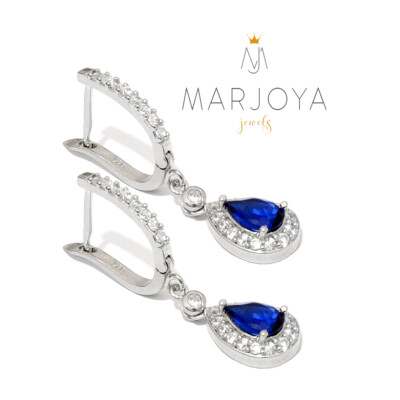 Orecchini Pendenti A Goccia In Argento Sterling 925 Con Zirconi - Bianco, Giallo, Blu, Viola (5 Ct)